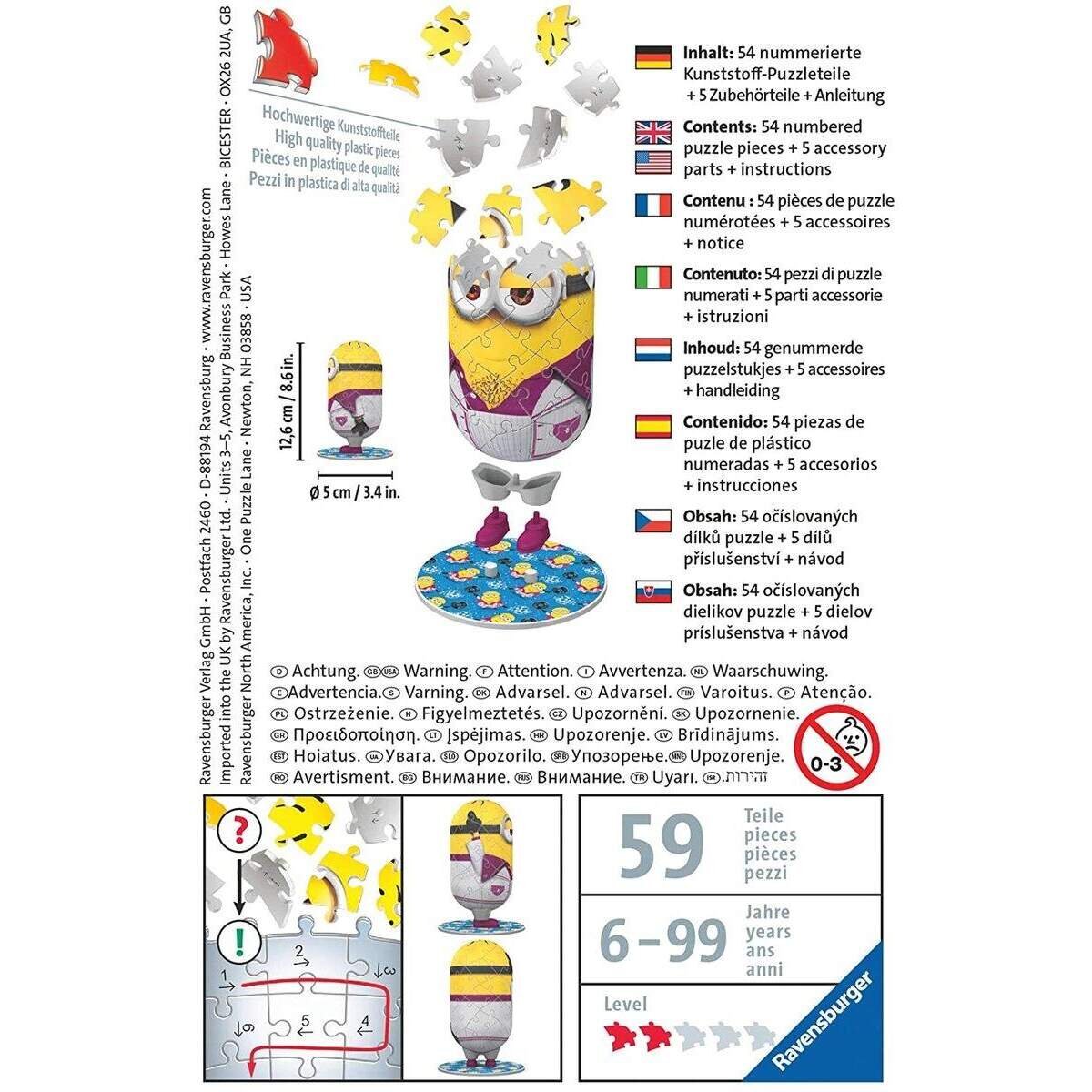 Ravensburger 3D Puzzle - Minion Disco, 54 Teile