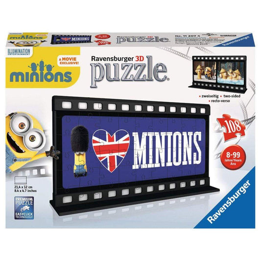 Ravensburger 3D Puzzle Filmstreifen Minion British, 108 Teile