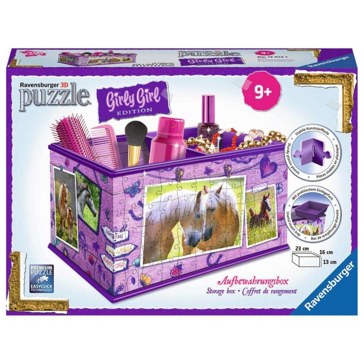Ravensburger 3D Puzzle Girly Girl Edition Aufbewahrungsbox Pferde, 216 Teile