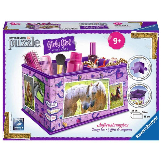 Ravensburger 3D Puzzle Girly Girl Edition Aufbewahrungsbox Pferde, 216 Teile