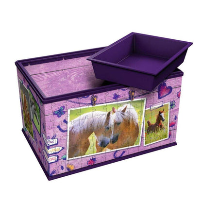 Ravensburger 3D Puzzle Girly Girl Edition Aufbewahrungsbox Pferde, 216 Teile