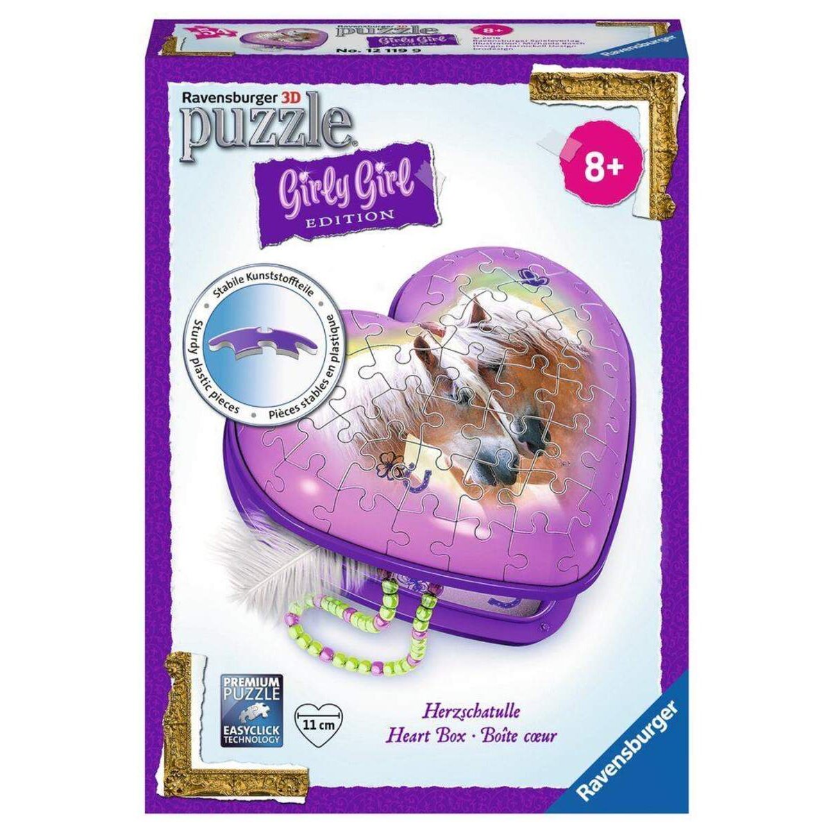 Ravensburger 3D Puzzle Herzschatulle Pferde, 54 Teile