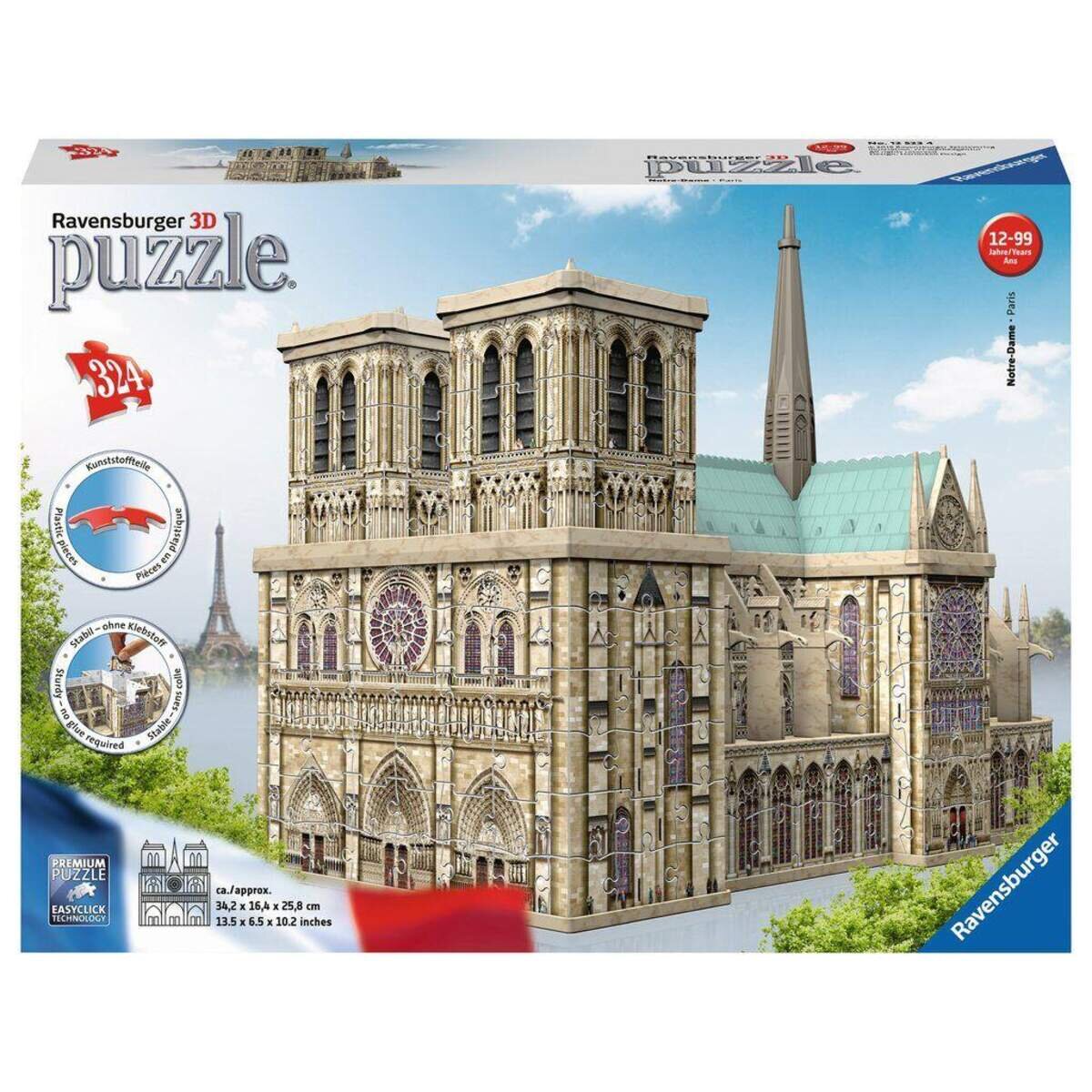 Ravensburger 3D Puzzle Notre Dame de Paris, 324 Teile