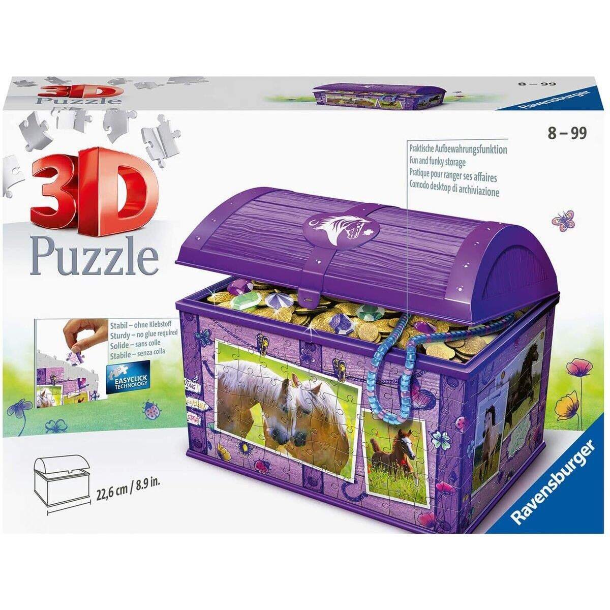 Ravensburger 3D Puzzle Schatztruhe Pferde, 216 Teile