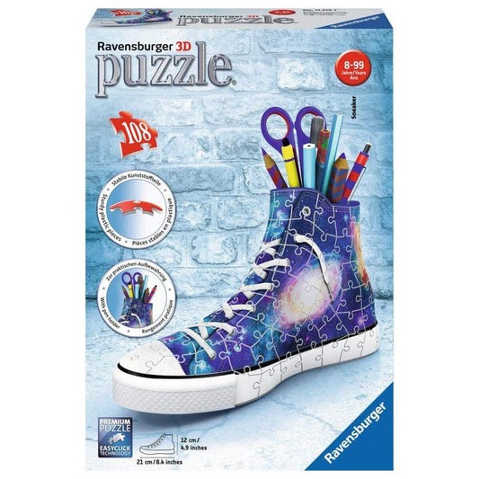 Ravensburger 3D Puzzle Sneaker, Galaxy Style, Stiftehalter, 108 Teile