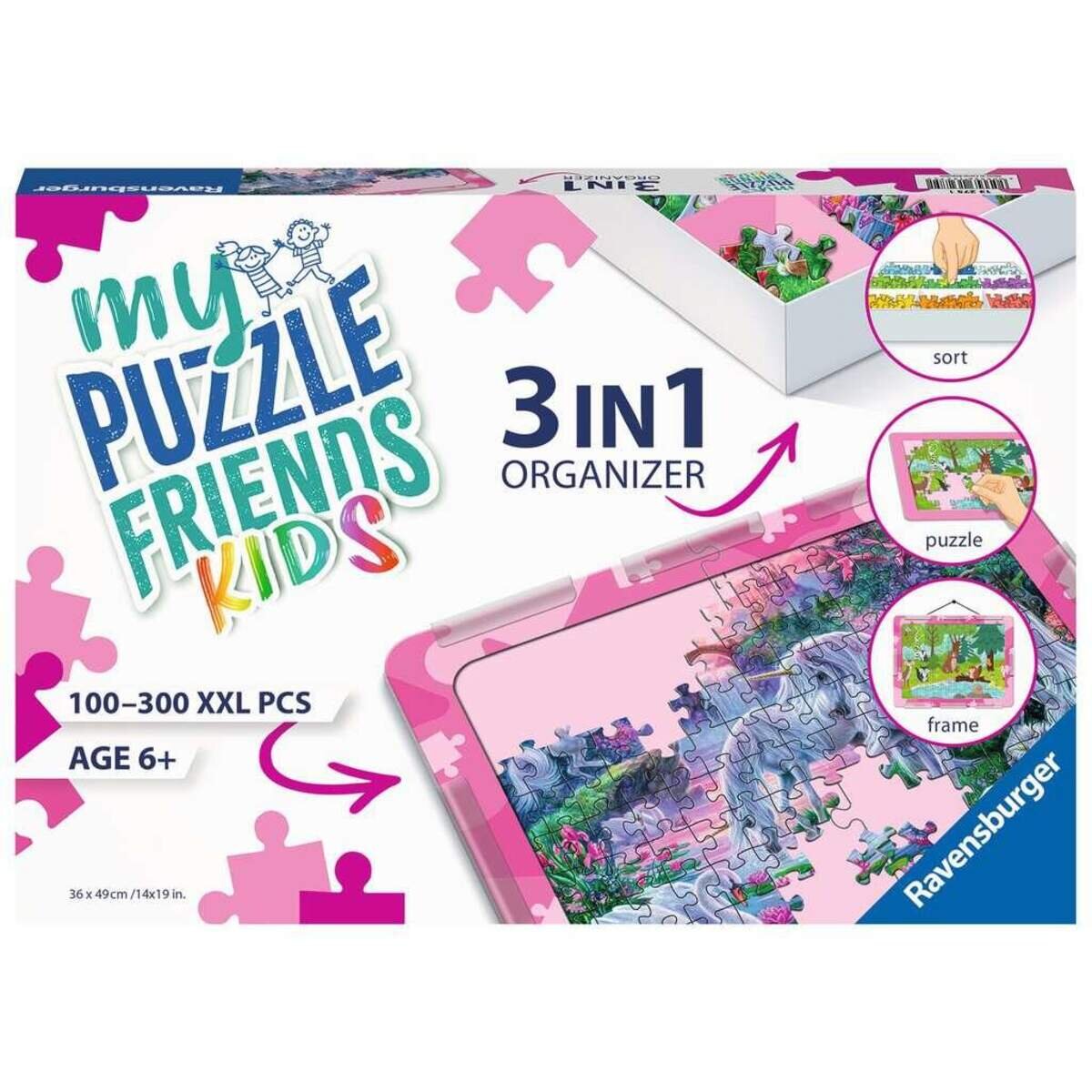 Ravensburger 3in1 Organizer 13275- Kinderpuzzle Organizer Rosa