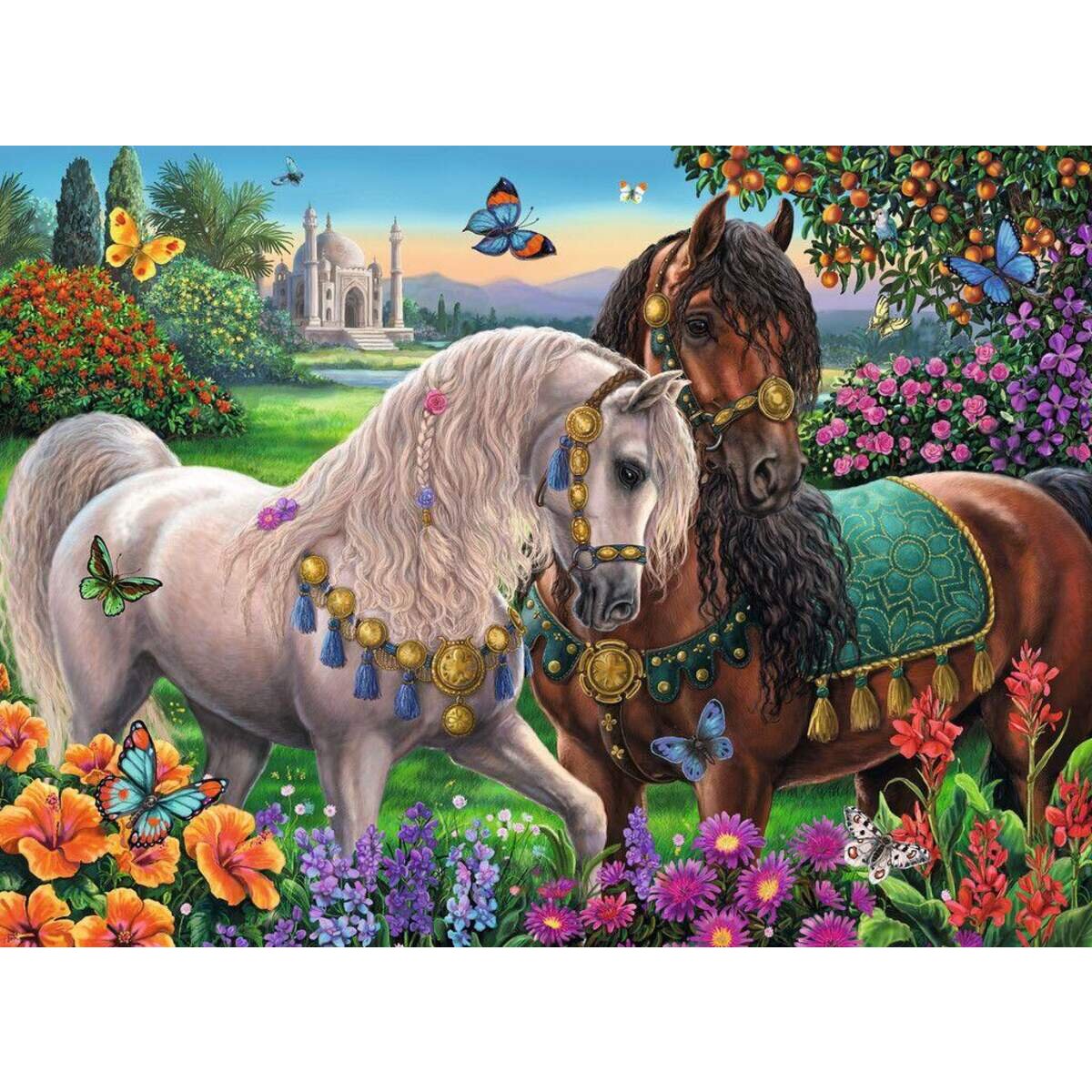 Ravensburger Brilliant Puzzle Glitzerndes Pferdepaar, 500 Teile