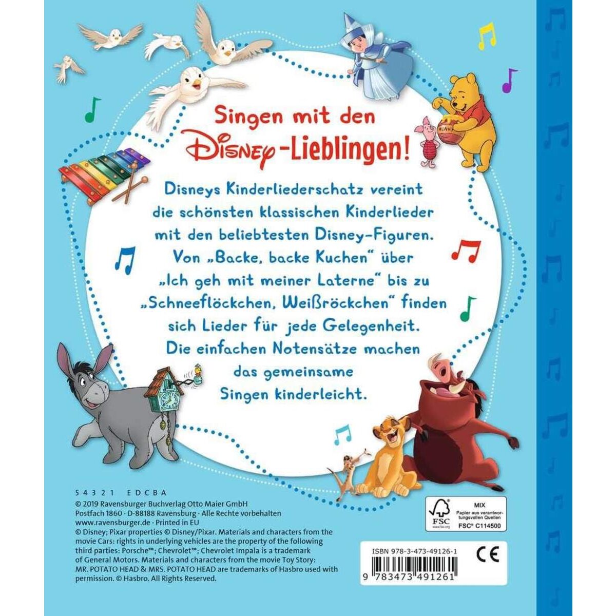 Ravensburger Disney Mein erster Kinderliederschatz - Mit Notensatz