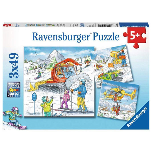 Ravensburger Kinderpuzzle Auf der Skipiste, 3x49 Teile
