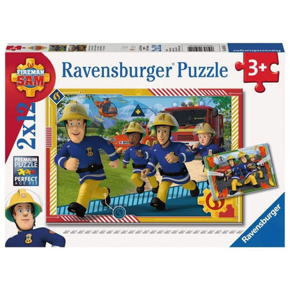 Ravensburger Kinderpuzzle Feuerwehrmann Sam und sein Team, 2x12 Teile