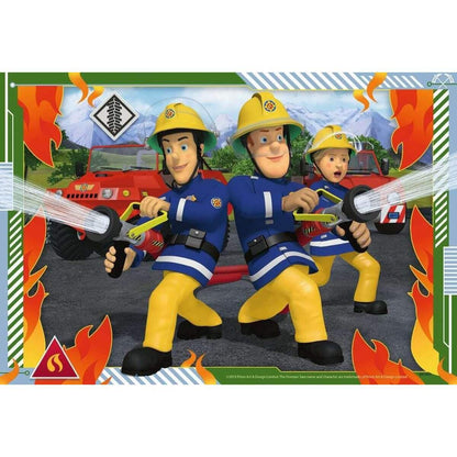 Ravensburger Kinderpuzzle Feuerwehrmann Sam und sein Team, 2x12 Teile