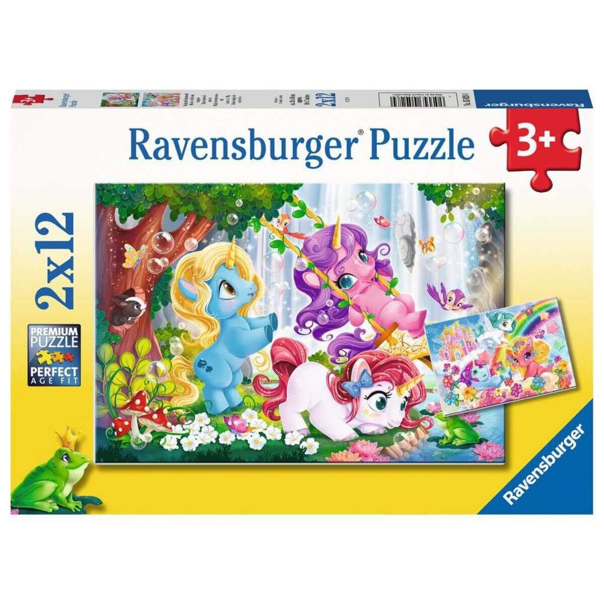 Ravensburger Kinderpuzzle Magische Einhornwelt, 2x12 Teile
