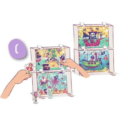 Ravensburger Kinderpuzzle Puzzle&Play 05591 - Piraten auf Schatzjagd - 2x24 Teile Puzzle