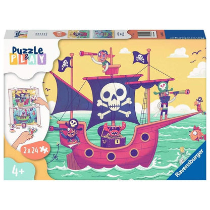 Ravensburger Kinderpuzzle Puzzle&Play 05592 - Land in Sicht - 2x24 Teile Puzzle