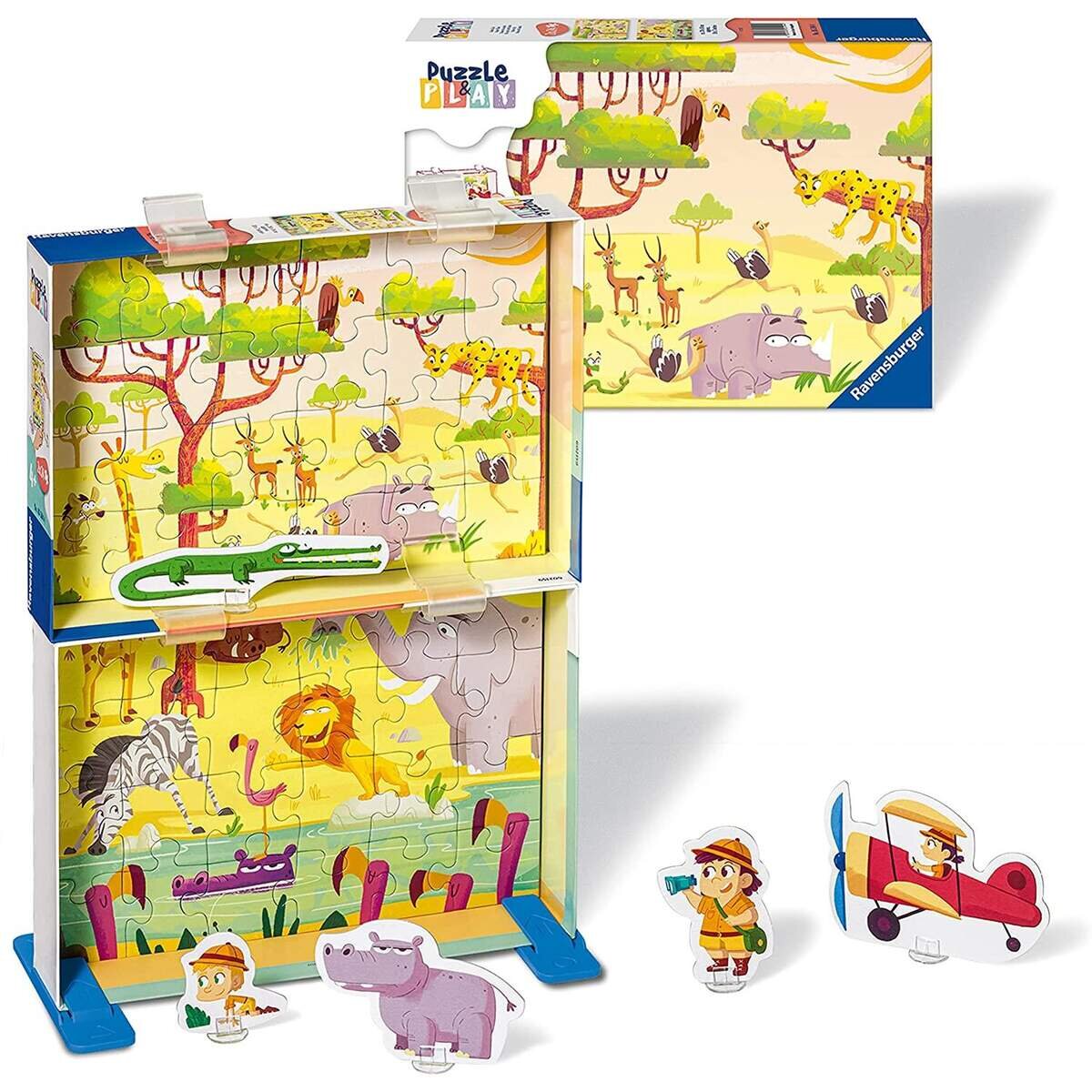 Ravensburger Kinderpuzzle Puzzle&Play Tiere 2, 2x24 Teile