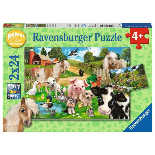 Ravensburger Kinderpuzzle Tierfreunde/Animal Club, 2x24 Teile