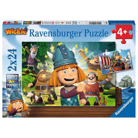 Ravensburger Kinderpuzzle Unser kluges Köpfchen Wickie, 2x24 Teile