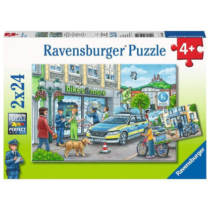 Ravensburger Kinderpuzzle Unterwegs mit Polizeimeisterin Hannah, 2x24 Teile