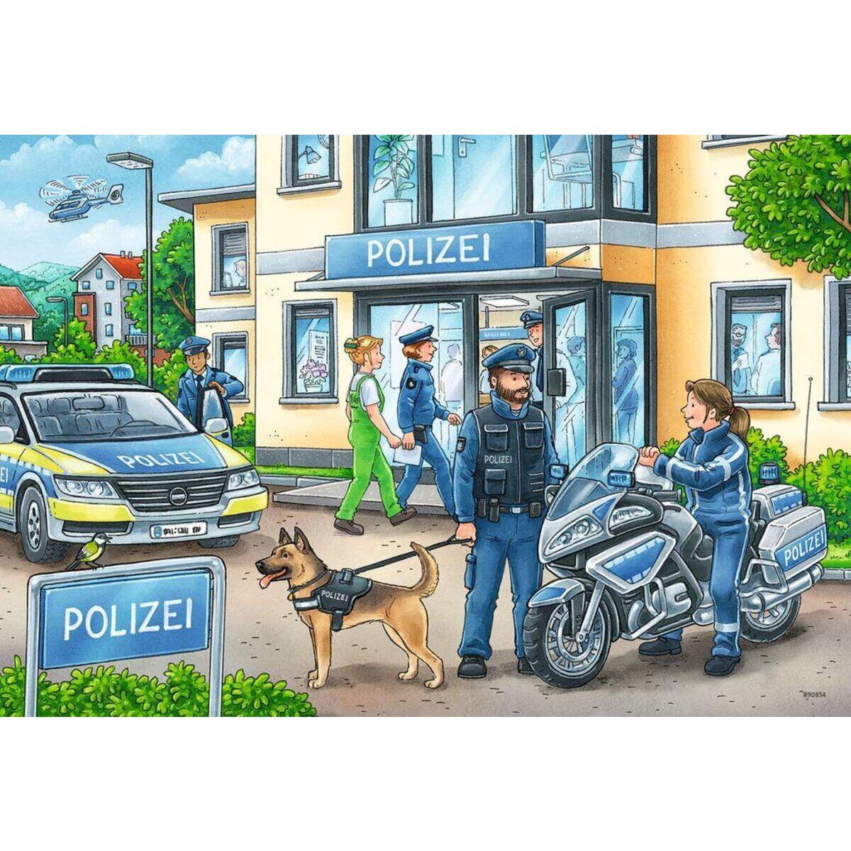 Ravensburger Kinderpuzzle Unterwegs mit Polizeimeisterin Hannah, 2x24 Teile