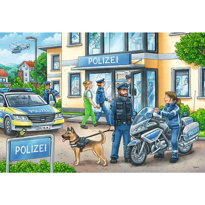Ravensburger Kinderpuzzle Unterwegs mit Polizeimeisterin Hannah, 2x24 Teile