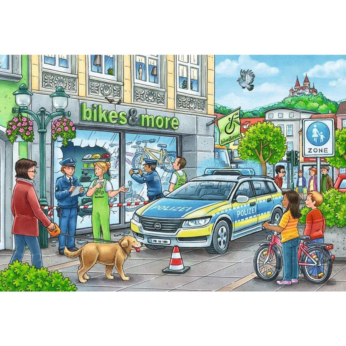 Ravensburger Kinderpuzzle Unterwegs mit Polizeimeisterin Hannah, 2x24 Teile