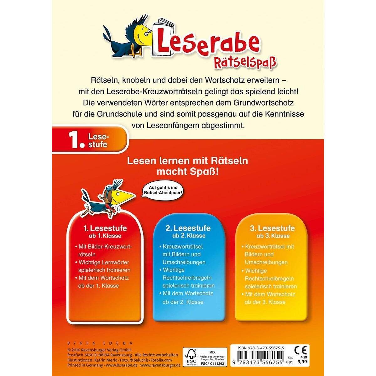 Ravensburger Leserabe 1. Lesestufe - Kreuzworträtsel zum Lesenlernen