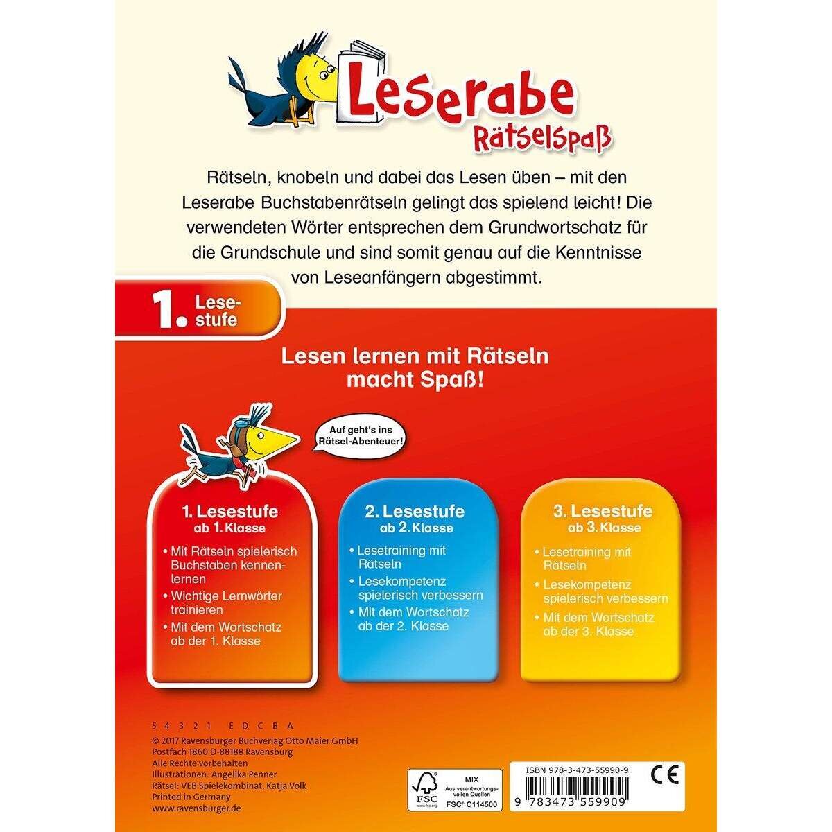 Ravensburger Leserabe, 1. Lesestufe - Buchstabenrätsel zum Lesenlernen