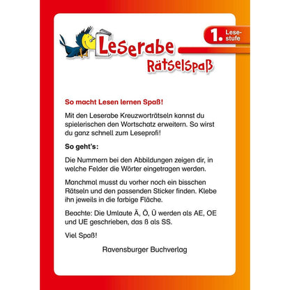 Ravensburger Leserabe, Lesestufe 1 - Sticker-Kreuzworträtsel zum Lesenlernen