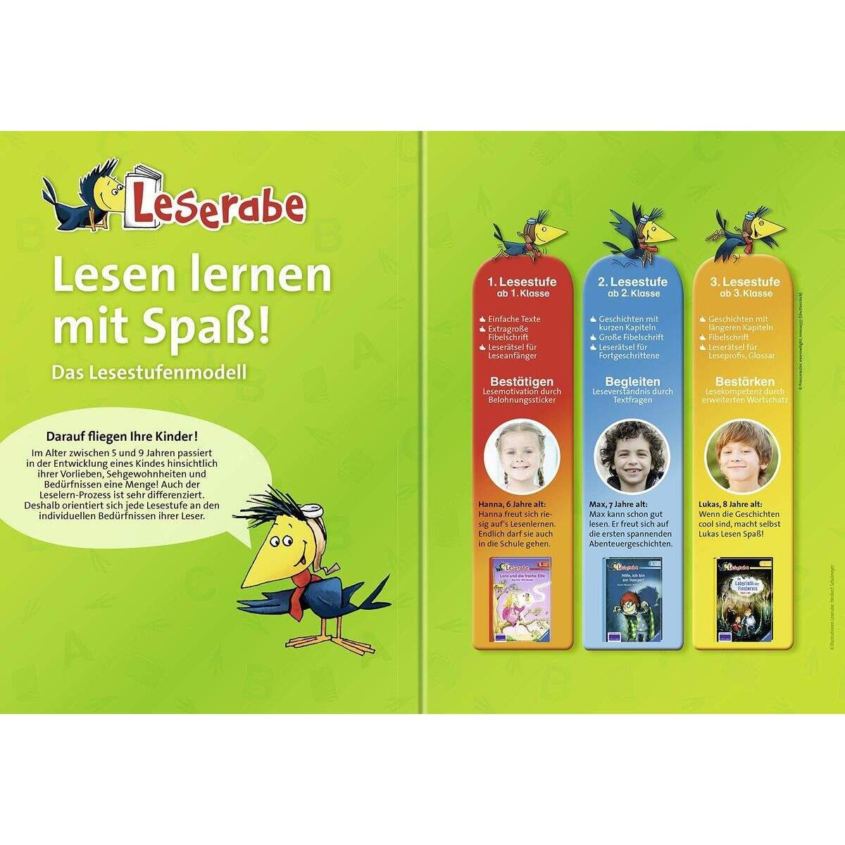 Ravensburger Leserabe, Lesestufe 2 - Sticker-Kreuzworträtsel zum Lesenlernen