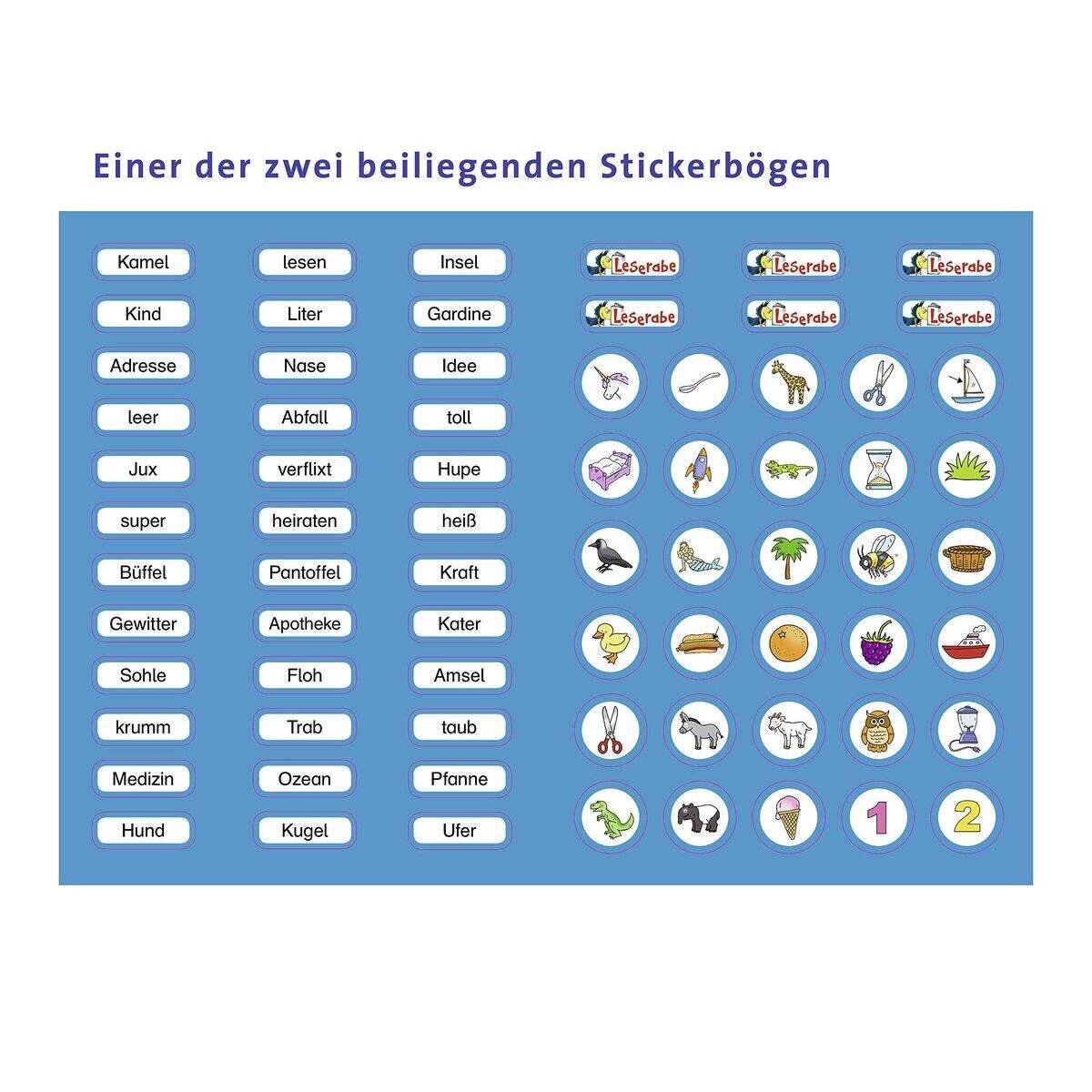 Ravensburger Leserabe, Lesestufe 2 - Sticker-Kreuzworträtsel zum Lesenlernen