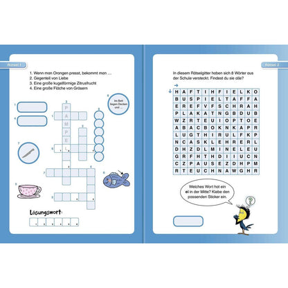 Ravensburger Leserabe, Lesestufe 2 - Sticker-Kreuzworträtsel zum Lesenlernen, türkis