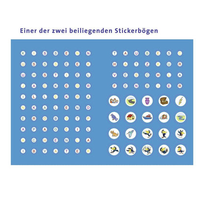 Ravensburger Leserabe, Lesestufe 2 - Sticker-Kreuzworträtsel zum Lesenlernen, türkis