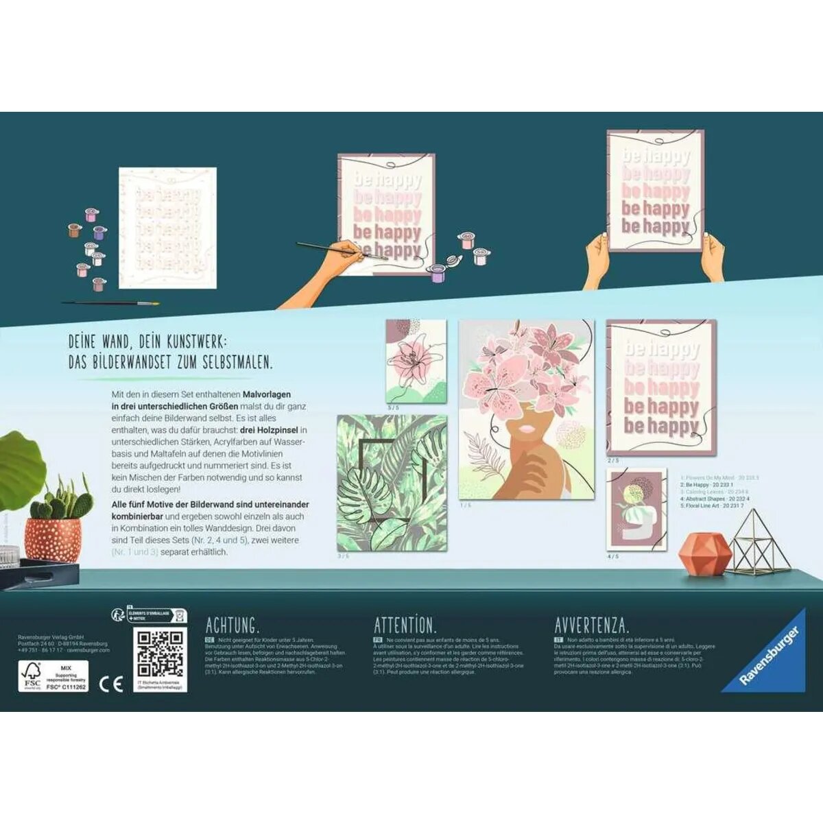 Ravensburger Malen nach Zahlen - Bilderwand-Set 3 in 1