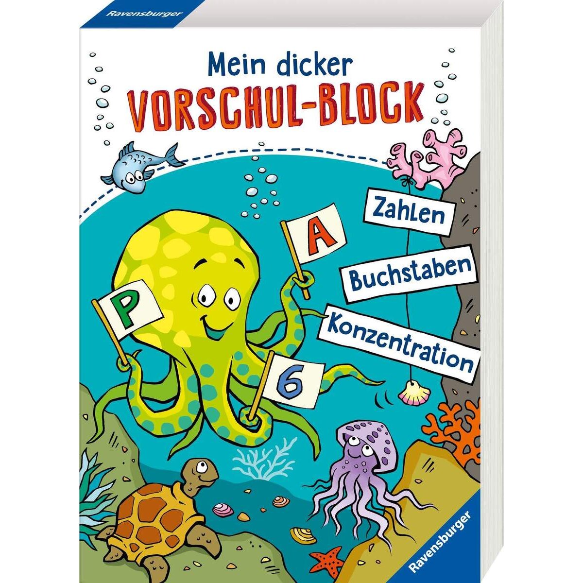 Ravensburger Mein dicker Vorschul-Block: Zahlen, Buchstaben, Konzentration