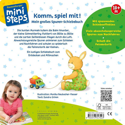 Ravensburger ministeps Komm, spiel mit! Mein großes Spuren-Schiebebuch
