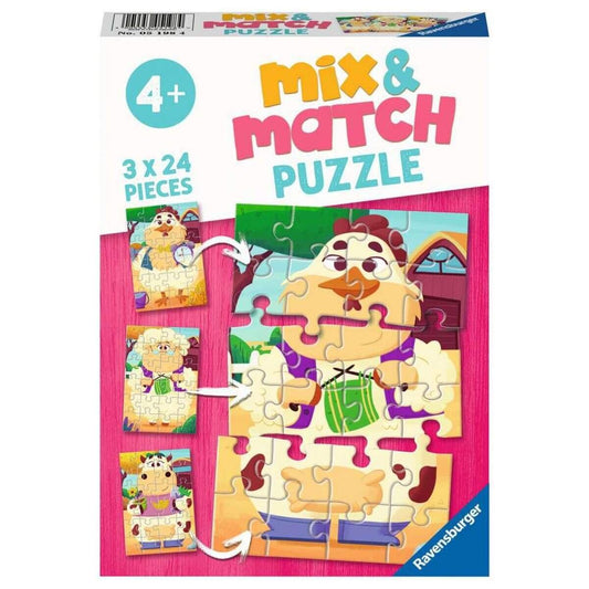 Ravensburger Mix&Match Puzzle - Meine Bauernhoffreunde, mit 3x24 Teilen