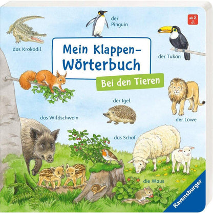 Ravensburger Pappbilderbuch - Klappen-Wörterbuch: Bei den Tieren