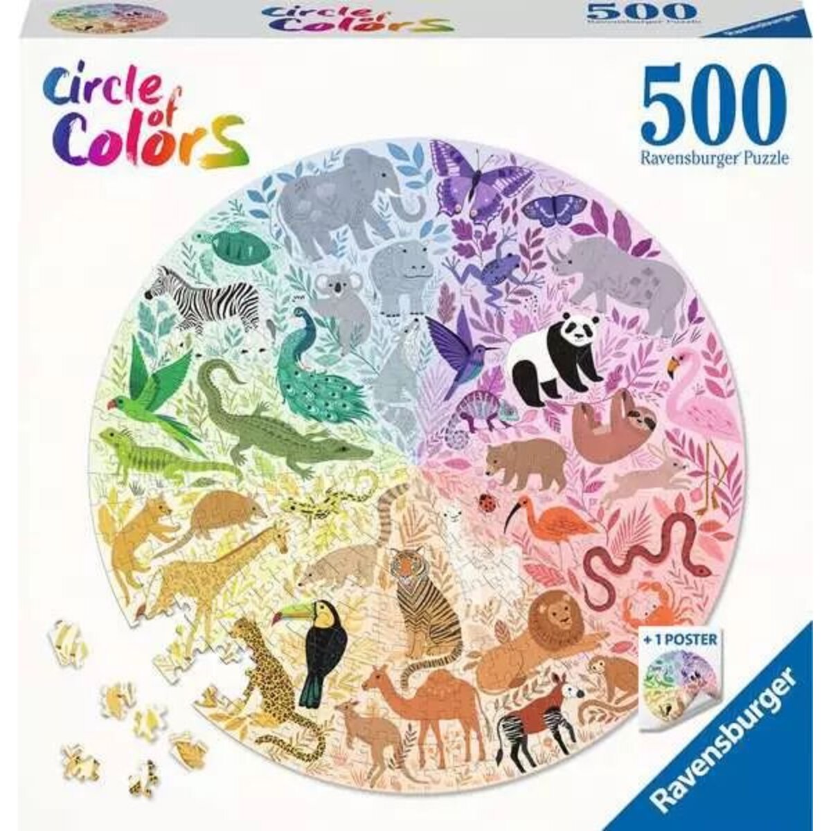 Ravensburger Puzzle - Circle of Colors - Animals, 500 Teile