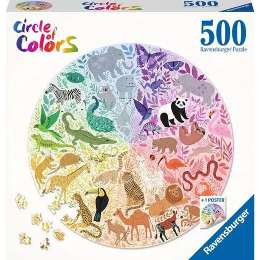 Ravensburger Puzzle - Circle of Colors - Animals, 500 Teile