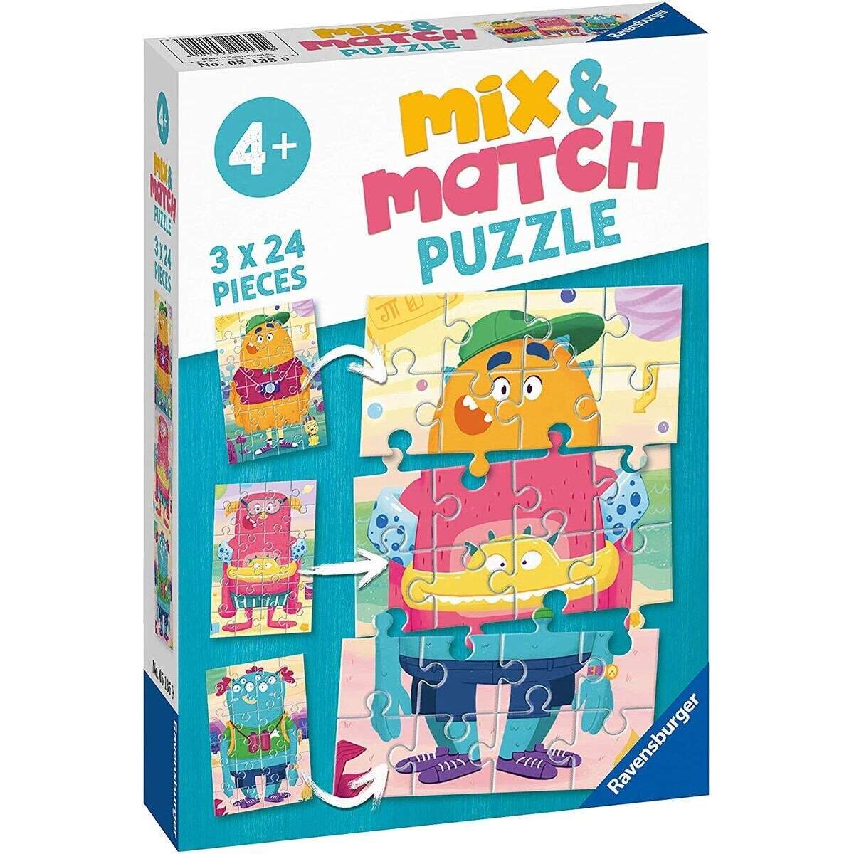 Ravensburger Puzzle - Lustige Monster, 3 x 24 Teile