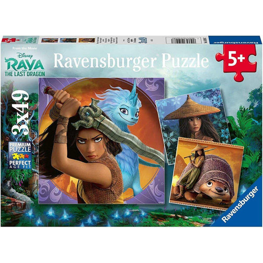 Ravensburger Puzzle - Raya & The Last Dragon, 3 x 49 Teile
