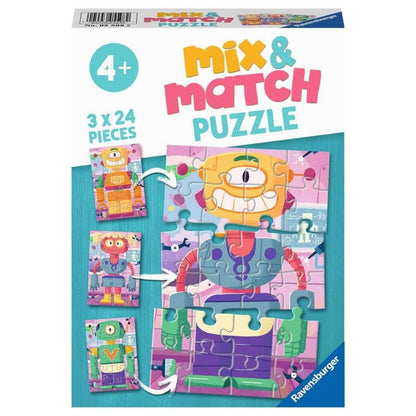 Ravensburger Puzzle - Süße Roboter, 3 x 24 Teile