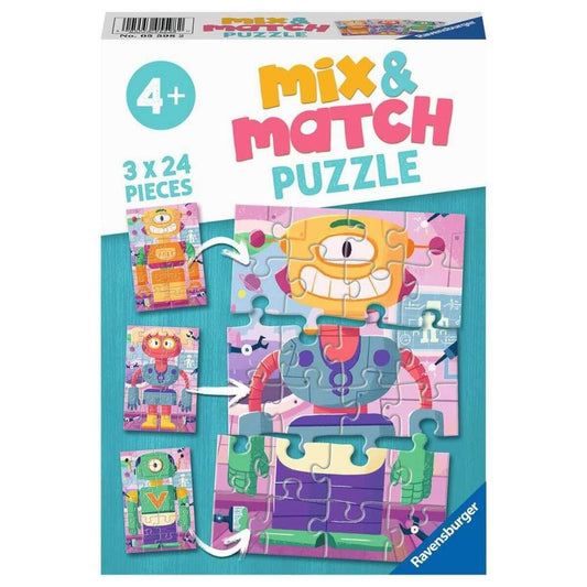 Ravensburger Puzzle - Süße Roboter, 3 x 24 Teile