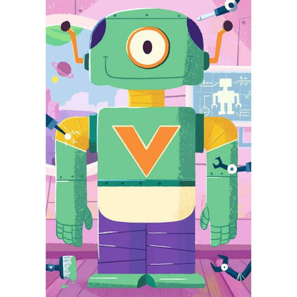 Ravensburger Puzzle - Süße Roboter, 3 x 24 Teile