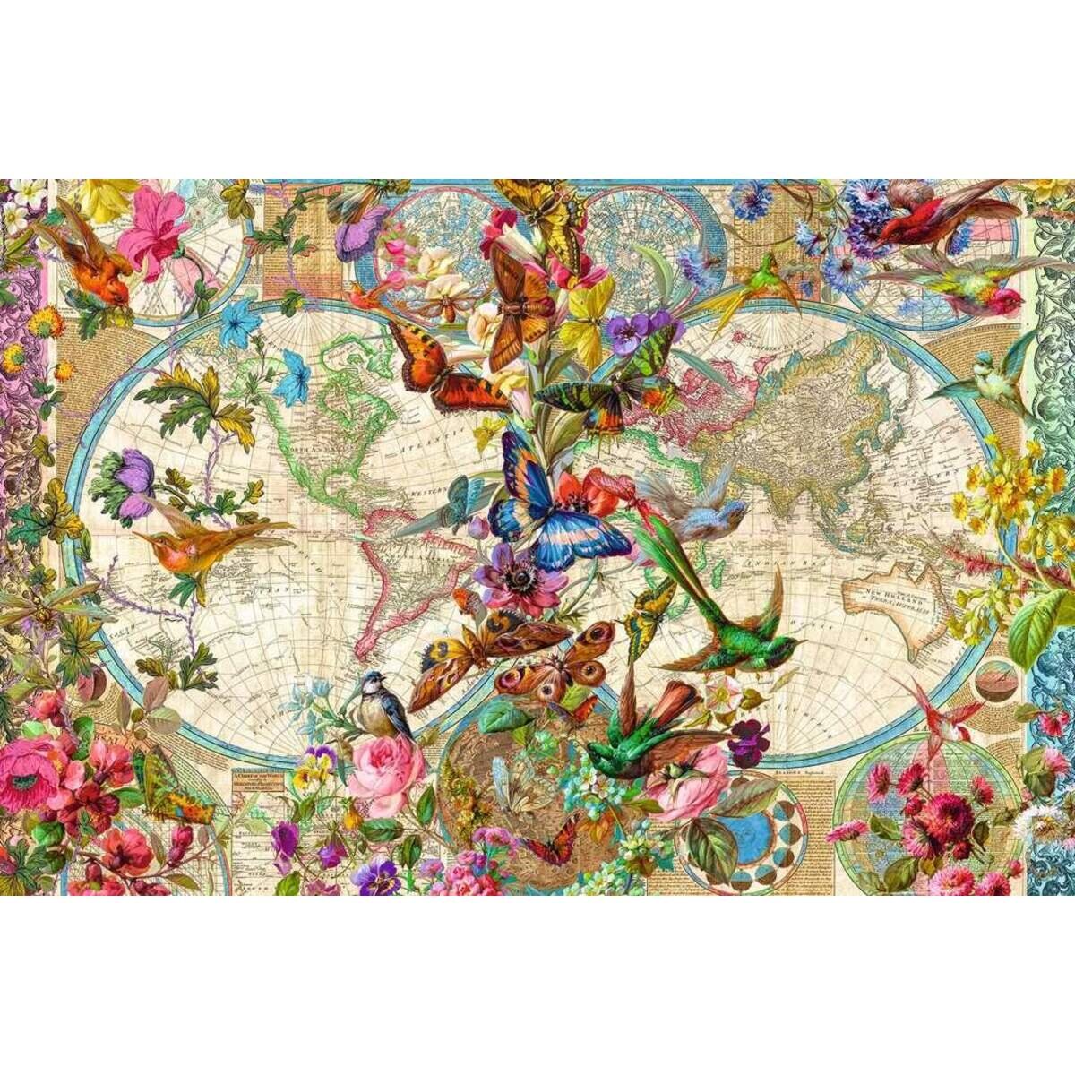 Ravensburger Puzzle - Weltkarte mit Schmetterlingen, 3000 Teile