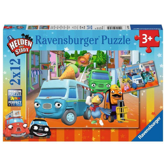 Ravensburger Puzzle Abenteuer mit den Helden der Stadt, 2x12 Teile