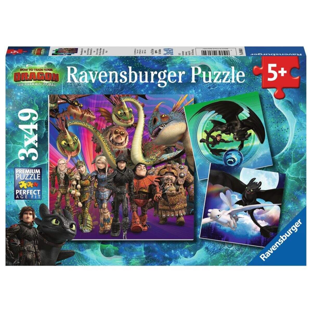 Ravensburger Puzzle Drachenzähmen leicht gemacht 3x49 Teile