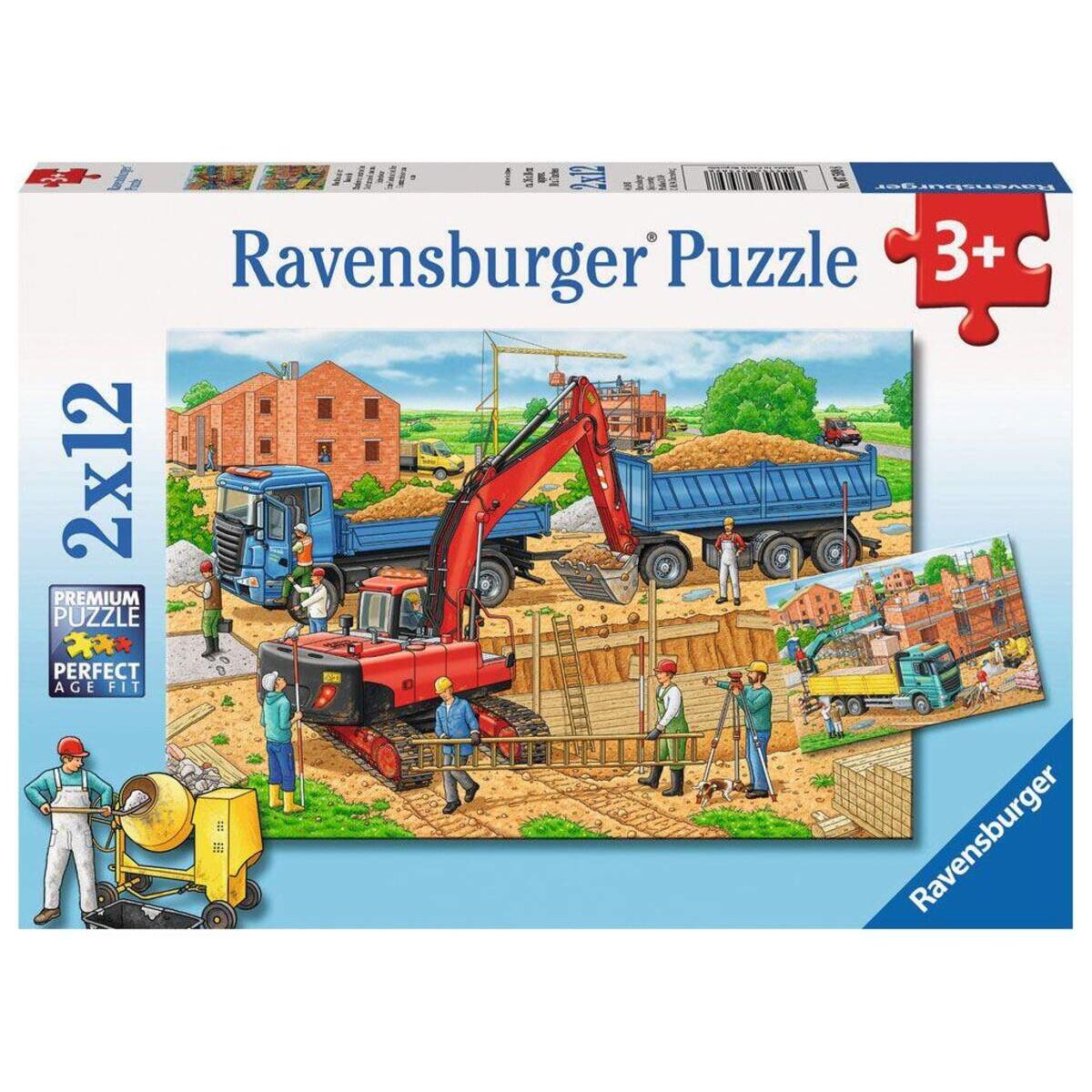 Ravensburger Puzzle Hausbau auf der Baustelle, 2 x 12 Teile
