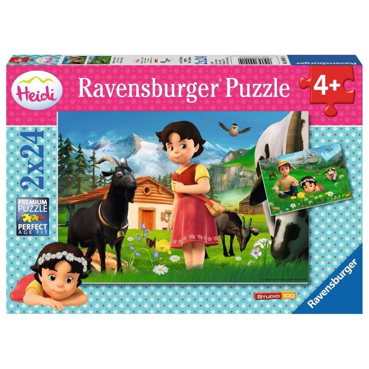 Ravensburger Puzzle Heidi in den Alpen, 2x24 Teile
