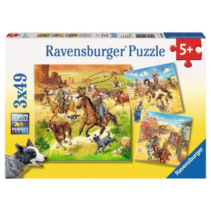 Ravensburger Puzzle Im wilden Westen, 3 x 49 Teile